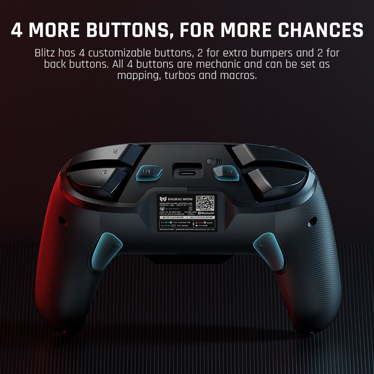 BIGBIGWON Blitz C2 Pro Axis Gyro Bluetooth Wired Dual Mode Gamepad Mechanical Controller for Switch / PC / Android / IOS 6 BIGBIGWON Blitz C2 Pro Axis Gyro Bluetooth Wired Dual Mode Gamepad Mechanical Controller for Switch / PC / Android / IOS 6